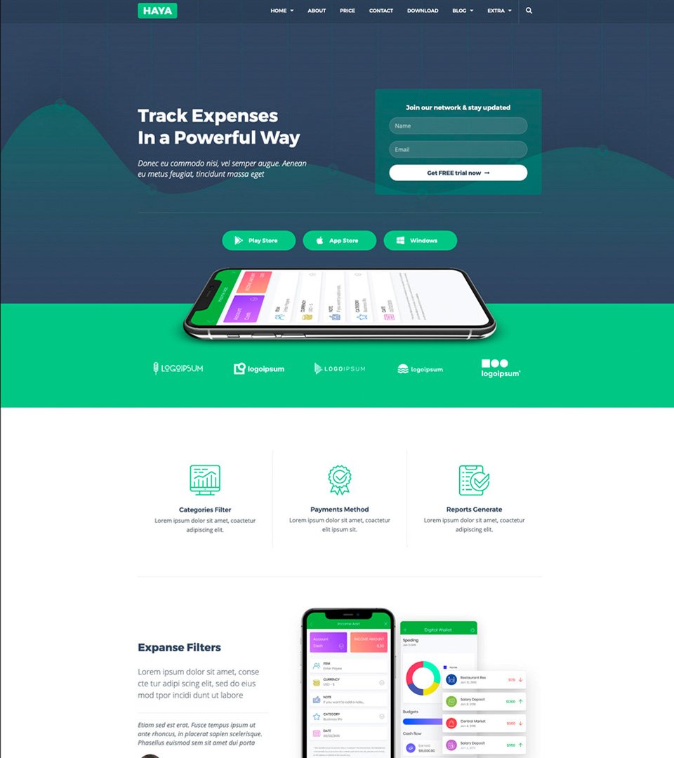 elementor mobile app template kit