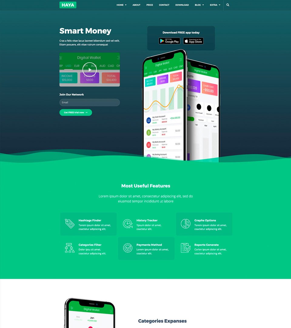 elementor mobile app template kit